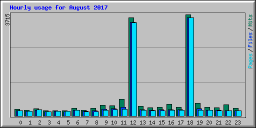 Hourly usage for August 2017