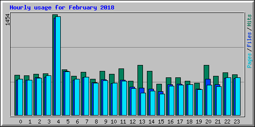 Hourly usage for February 2018