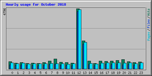 Hourly usage for October 2018