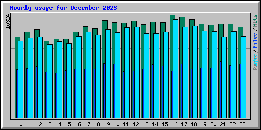 Hourly usage for December 2023