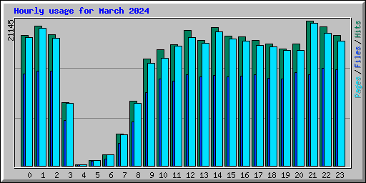 Hourly usage for March 2024
