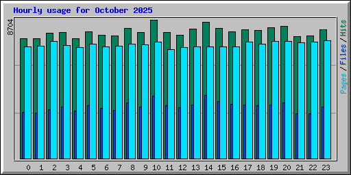 Hourly usage for October 2025